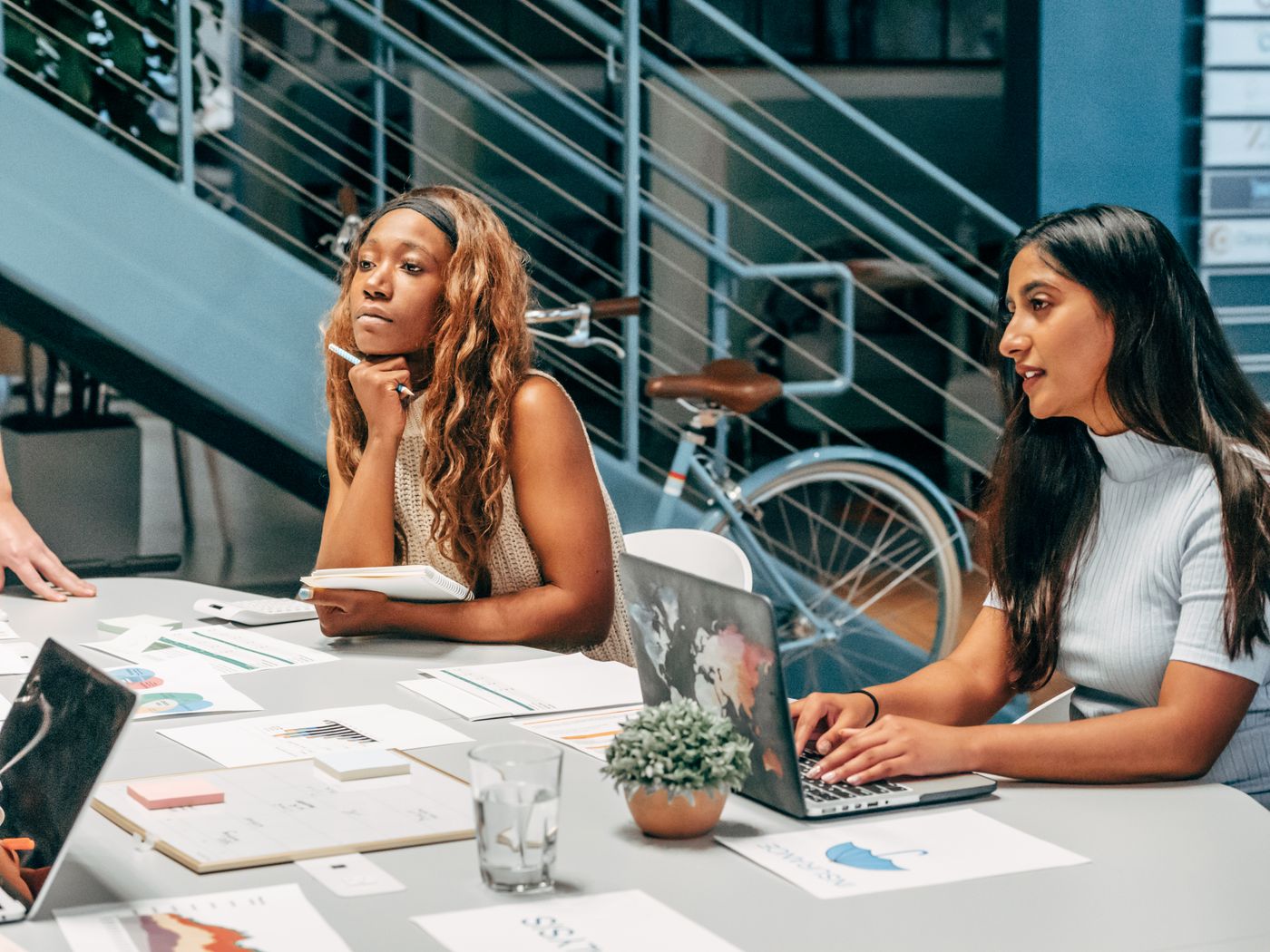 Marketing team reviewing campaign creative